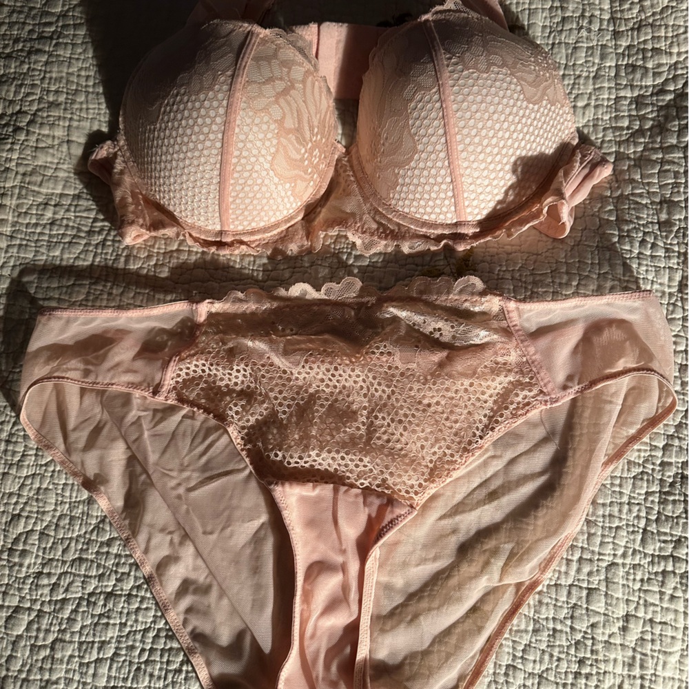 Adore Me Pink Lace Bra Intimates